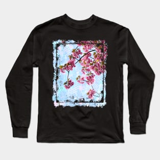 Japanese Cherry Blossom Sakura Tree Branch Collage Art 67 Long Sleeve T-Shirt